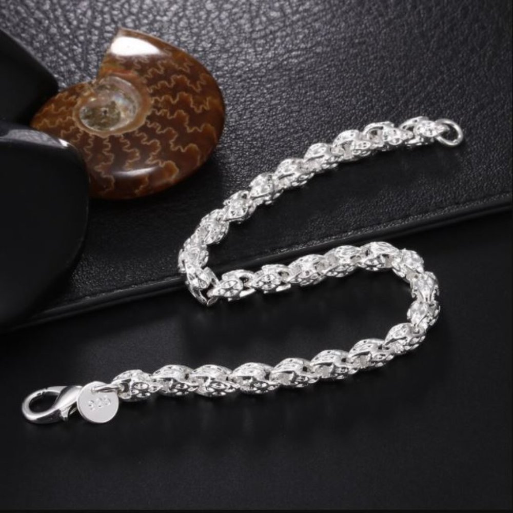 925 Sterling Silver Chain Link Bracelet 5 mm